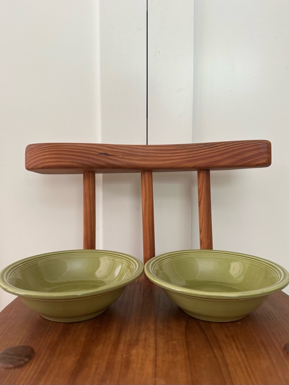 Set of 2 Vintage Fiesta Fiestaware Green Cereal Bowls 6.25" Homer Laughlin Retro - Picture 5 of 6